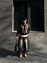 ROOM LEATHER PADDED JACKET