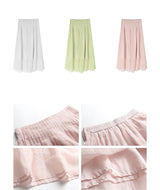 Cotton Gauze Layered A-Line Long Skirt
