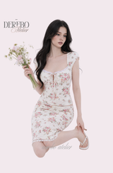 アンティーク フローラル パフューム スカート 2点セット (blouse+skirt set)