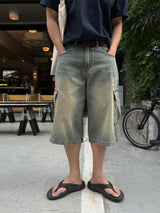 Fairy half cargo denim pants