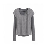Elin Square Neck Layered Tee