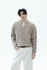 Layered Look Cable Knit Sweater