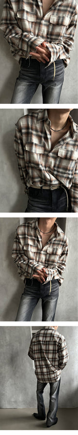 [F/W] カッティングチェックツーポケットシャツ (3color)