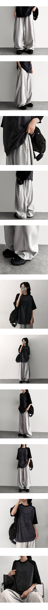 Rita banding side pintuck wide pants