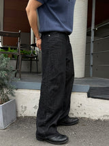 Summer slab embo black jeans
