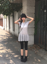 Deed Frill Shirring Hood Mini One Piece T-Shirt