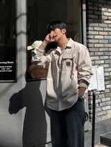 Dying patch carpenter denim