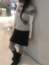 Ulba Snowflake Nordic Short Sleeve Knit
