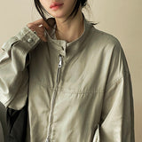 Port boxy shuffle neck slit jacket