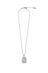 Shining square cubic necklace