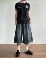 Tin Washed Bermuda Denim Pants
