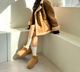 (100% SHEEPSKIN🐑🤎) 2 COLORS キュートフェミニンバターセミショートマウンテンコート