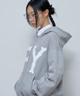FY STANDARD HOOD ZIP-UP (MELANGE GRAY)_F24ZA963