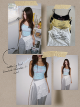Lettering Pad Camisole Sleeveless T-shirt