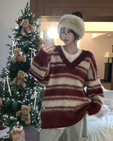 Poening Brush Stripe V-Neck Knit