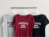 ローブレタリングスクエアネックショートスリーブTシャツ