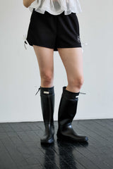 RIBBON JERSEY TRACK MICRO SHORTS / BLACK