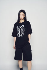 25SS SOLO RABBIT ALIEN SHORT SLEEVE T-SHIRT BLACK