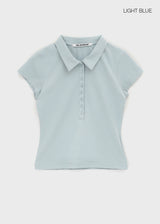 [MADE] Meludi Collar Short Sleeve Top