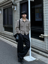 Node raw fabric curve denim pants