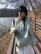 Karin Diagonal Zipper Windbreaker String Hood Jacket