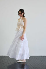 PEARL HALTERNECK TOP / IVORY