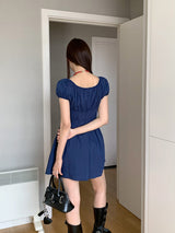 Palace Square Neck Puff Flared Dress