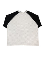 patched raglen t-shirts / white