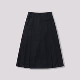 PLEATED MIDI SKIRT CHARCOAL