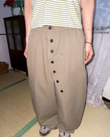 (2color) Wrap Button Wide Banding Pants