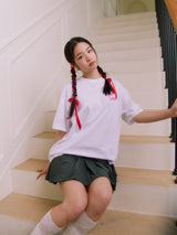 ラビットTシャツ_ホワイト/ピンク