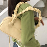 シックファックスレザーラウンドデイリートートショルダーバッグ (4 Colors)