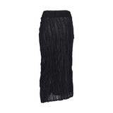  LAYERED STRAP LONG SKIRT _Black