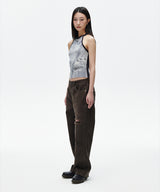 DENIM PRINTED HALTER KNIT