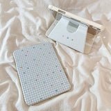 パステル スター ギンガム 回転式 iPad ケース ペンシルホルダー