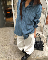 [ORIGINAL] Ain Stripe Oversized Shirt