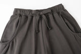 Frill sweat pants - deep brown