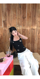 ホワイトコットンワイドロングスラックス