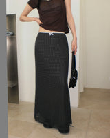 Tano Dot Lace Ribbon Long Skirt