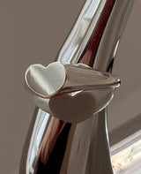 [92.5silver] flat heart ring