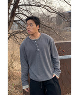 [ 1+1 ] Layered Henley Neck