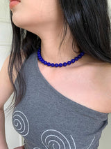 Navy ball necklace(8mm)