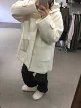 [MD Pick]ファインウールフーデッドハーフコート (2color)