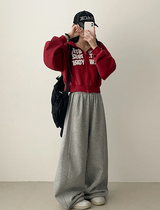 New York Lettering Two Way Cropped Hooded Zip-Up