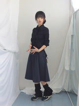 ruffle frill checkered short shirt