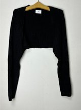 (FALL/WINTER ITEM) VIVID THICK KNIT LOOSE-FIT LAYERED CABLE-KNIT BOLERO CARDIGAN - 2 COLOR