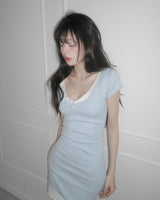 [MADE] Muguet Layered Button Mini Dress