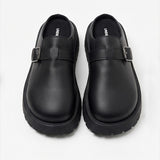 Buckle Round-Toe Clogs Black
