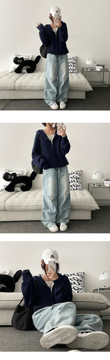 [Basic, Long/S~XL]ホリゾンタルピンタックワイドパンツ