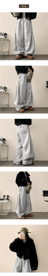 ディンポナップス ビゾサイドスナップストリング ワイドバンドパンツ